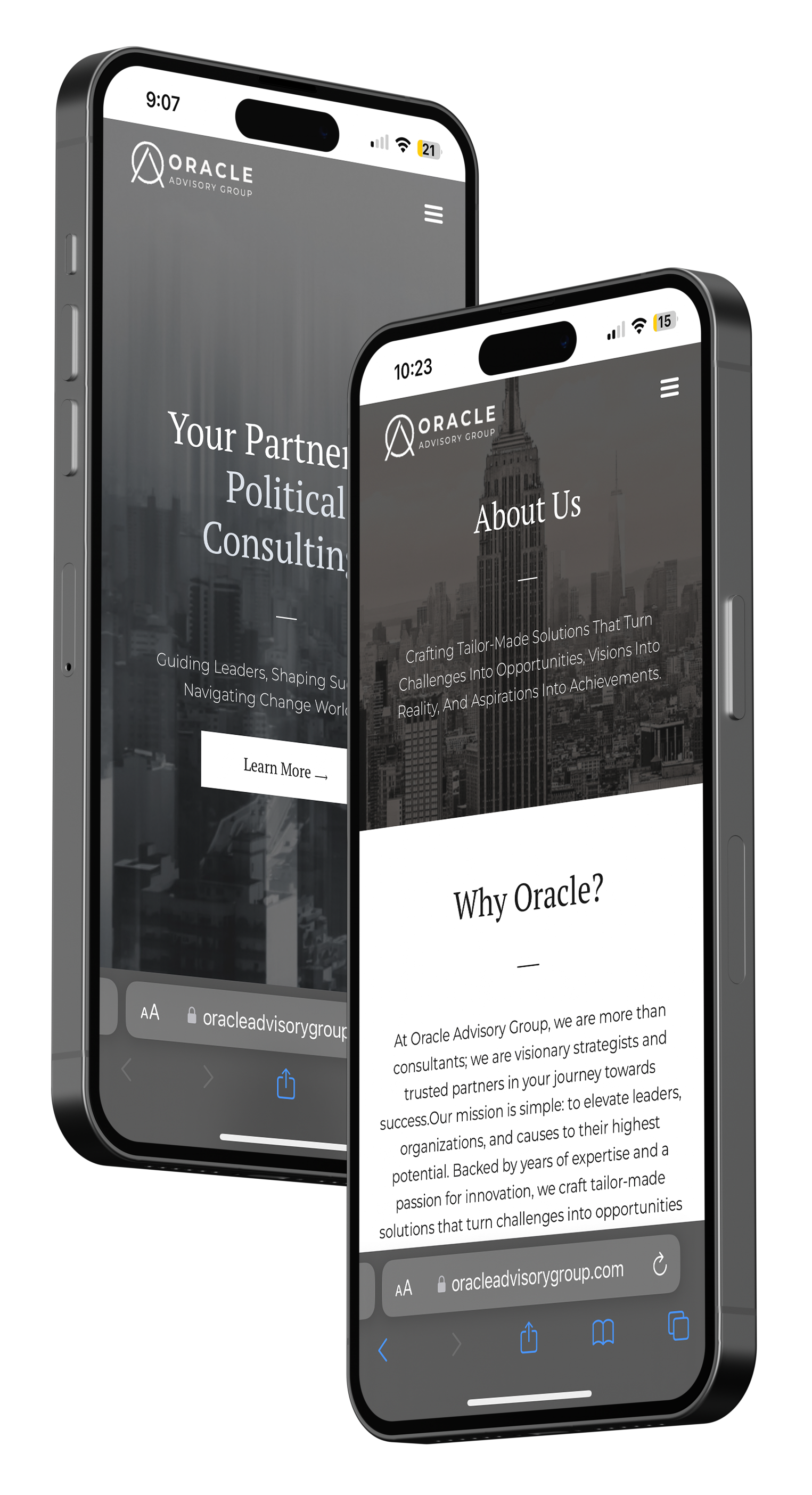 Oracle Advisory Group Mobile Website
